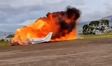 Təyyarə havaya qalxarkən qəzaya uğradı - Ölənlər var - ANBAAN VİDEO