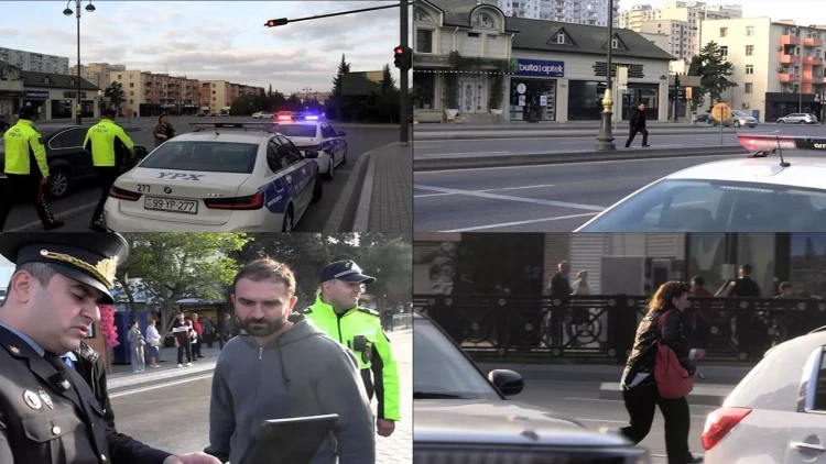 Bakıda piyadalar üçün dərs - Polis ölüm anlarını göstərdi