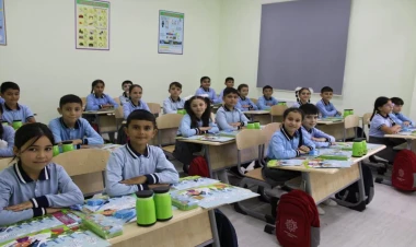 Heydər Əliyev Fondu tərəfindən Samuxda inşa olunan yeni məktəb binası istifadəyə verilib - FOTO