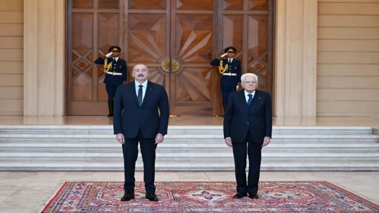 İtaliya Prezidenti Sercio Mattarellanın Bakıda rəsmi qarşılanma mərasimi olub - VİDEO - FOTO