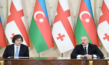 İlham Əliyev və İrakli Kobaxidze mətbuata bəyanatlarla çıxış ediblər - VİDEO - FOTO