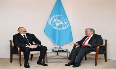 İlham Əliyev Antonio Quterreş ilə görüşüb - VİDEO - FOTO