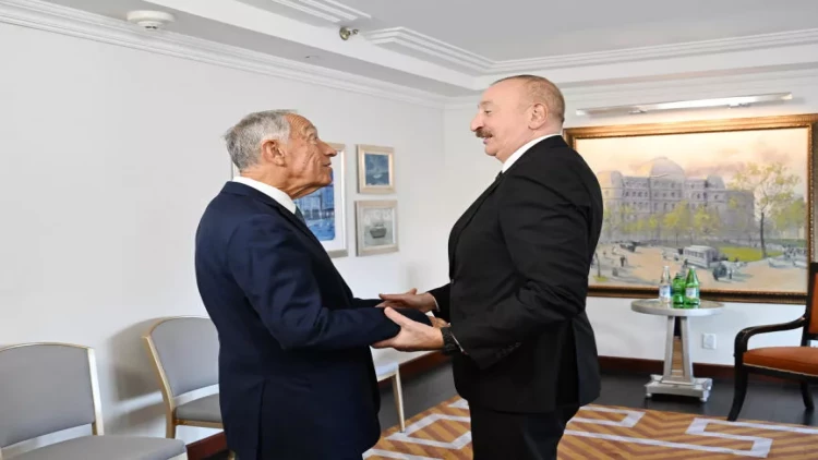 İlham Əliyev Nyu-Yorkda Portuqaliya Prezidenti ilə görüşüb - VİDEO - FOTO