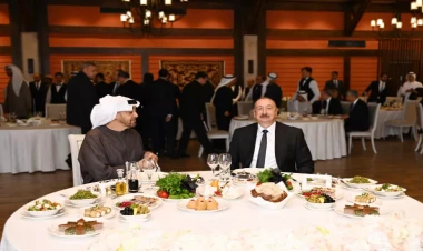 Şuşada BƏƏ prezidentinin şərəfinə rəsmi nahar verildi - VİDEO - FOTO