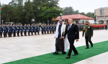 Birləşmiş Ərəb Əmirliklərinin Prezidentinin Şuşada rəsmi qarşılanma mərasimi olub - VİDEO - FOTO