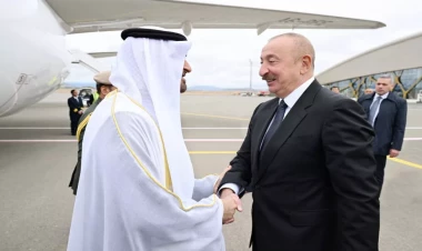 Birləşmiş Ərəb Əmirliklərinin Prezidenti Azərbaycana rəsmi səfərə gəlib - VİDEO - FOTO