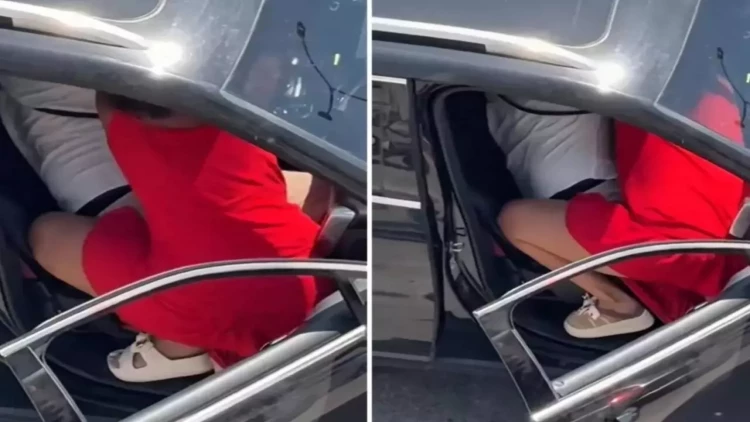 Maşında nişanlısına dəhşət yaşatdı - Anbaan kameraya düşdü - VİDEO