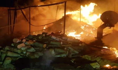 Göyçayda güclü yanğın olub - FOTO