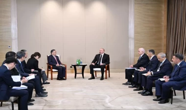 Prezident Tiencin şəhərində “CCCC” şirkətinin sədri ilə görüşüb - VİDEO - FOTO