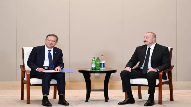 İlham Əliyev Tiencində Ni Cen ilə görüşüb - VİDEO - FOTO