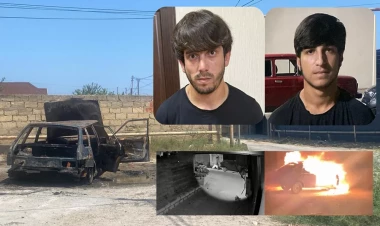 Bakıda maşını qəsdən yandıranlar saxlanılıblar - VİDEO