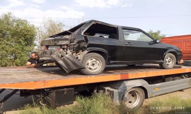 Beyləqanda yol qəzası: sürücü ağır xəsarət alıb - FOTO