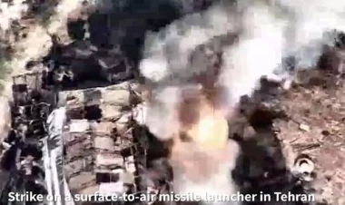 Tehrandakı hərbi obyektlərin vurulması anı - VİDEO