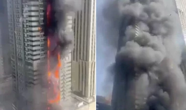 Dubaydakı göydələndə güclü YANĞIN - FOTO