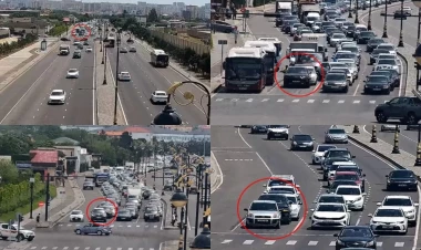 Bakıda 3 maşın qəza törətdi, saat yarım tıxac oldu