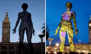 14 metrlik qadın heykəli qalmaqala səbəb oldu - Ölkə ayağa qalxdı - FOTO