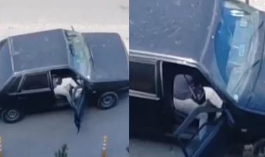 Bakıda qadını zorla qaçırdılar - ANBAAN GÖRÜNTÜLƏR