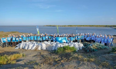 IDEA Kür çayının Xəzər dənizinə birləşdiyi hissəsində ənənəvi təmizlik aksiyası keçirib - FOTO