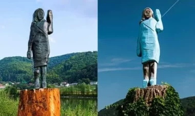 Melaniya Trampın heykəli oğurlandı