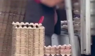 Vaxtı keçmiş yumurtaların son istifadə tarixini silən satıcı kameraya düşdü - VİDEO