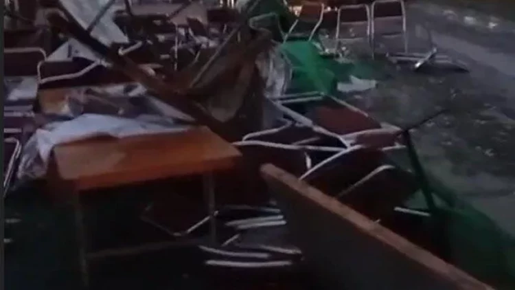 Ağcabədidə külək mağarı uçurdu, toy yarımçıq qaldı - VİDEO