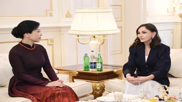 Mehriban Əliyevanın vyetnamlı Baş katibin xanımı ilə görüşü olub - VİDEO - FOTO