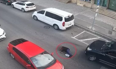 Bakıda piyadaların vurulma görüntüləri - Ani diqqətsizlik - VİDEO