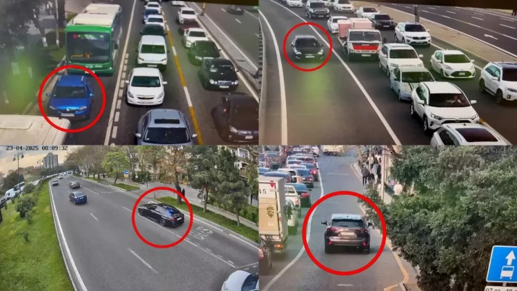 Avtobus zolağına daxil olan sürücülərə xəbərdarlıq - FOTO