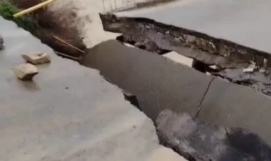 Bakıda körpü uçdu - Əlaqə kəsildi - VİDEO