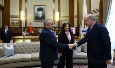 Ərdoğan Öcalanla görüşən heyəti qəbul etdi - FOTO