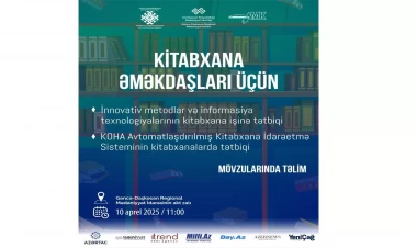Kitabxana əməkdaşları üçün növbəti təlim Gəncədə təşkil olunacaq