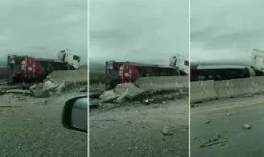 Yanacaqdaşıyan maşın aşdı, bu istiqamətdə hərəkət dayandı - FOTO