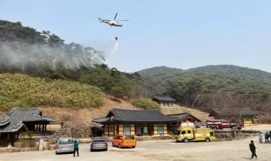 Yanğın söndürən helikopter qəzaya uğradı