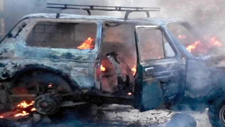 Bakıda “NİVA” belə yandı - VİDEO