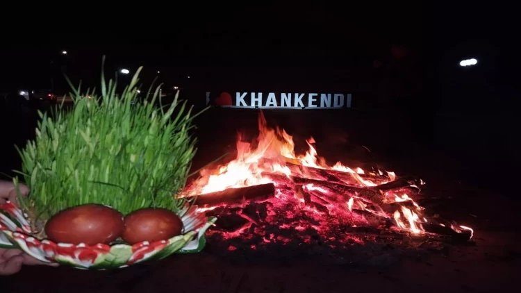 Xankəndidə bayram ab-havası: Tonqal yandırıldı - FOTO