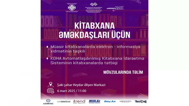 MEMİM Şəkidə kitabxanaların əməkdaşları üçün təlimə start verəcək