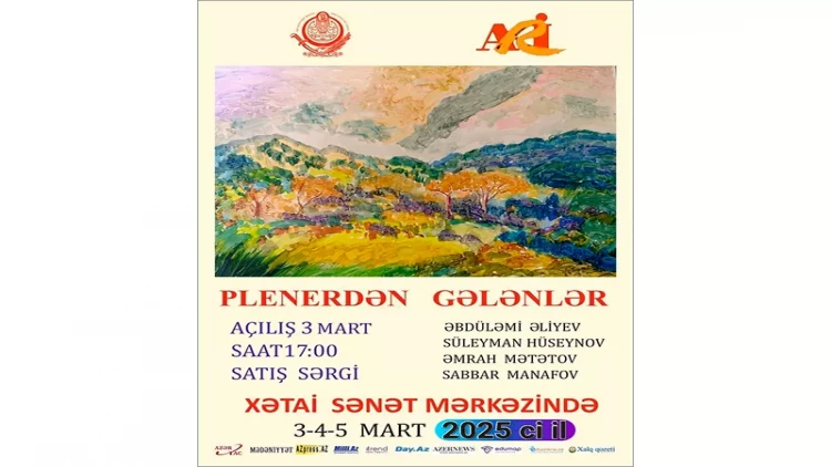 Plenerlərdə yaradılmış əsərlər Xətai Sənət Mərkəzində sərgilənəcək
