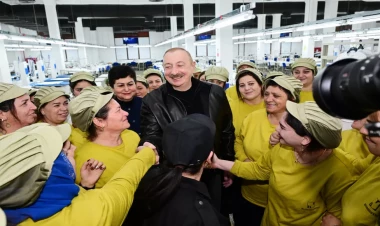 İlham Əliyev Xankəndi tikiş fabrikinin fəaliyyəti ilə tanış olub - VİDEO - FOTO