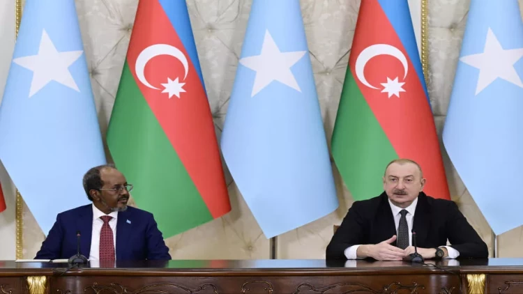 Azərbaycan və Somali prezidentləri mətbuata bəyanatlarla çıxış ediblər - VİDEO - FOTO