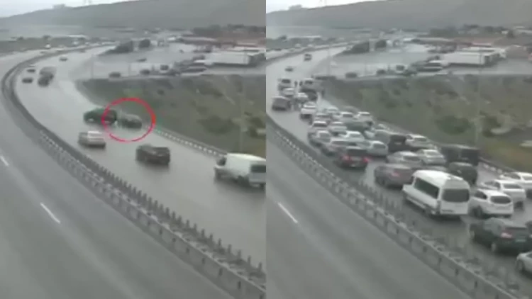 Bakıda zəncirvari qəzanın görüntüləri yayıldı - ANBAAN VİDEO