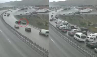 Bakıda zəncirvari qəzanın görüntüləri yayıldı - ANBAAN VİDEO