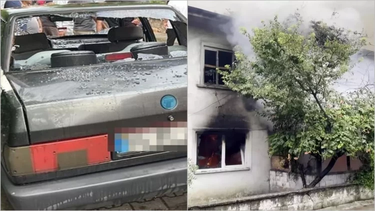 Ər-arvad arasında dəhşətli dava: Qadın maşını sındırdı, kişi evi yandırdı - FOTOlar