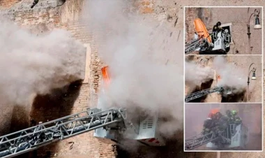 Romada tarixi qüllə çökdü - 4 yaralı var - FOTO