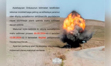 MN: Seyfəli poliqonunda yararsız döyüş sursatları məhv ediləcək