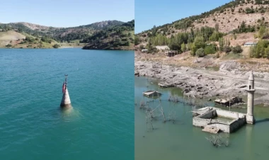 Türkiyədə heyrətamiz görüntülər: 20 il əvvəl su altında qalan kənd yenidən üzə çıxdı - FOTOlar