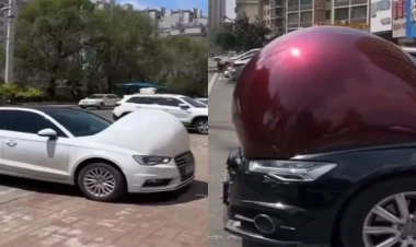 Avtomobillər istidən bu hala düşdü - FOTO