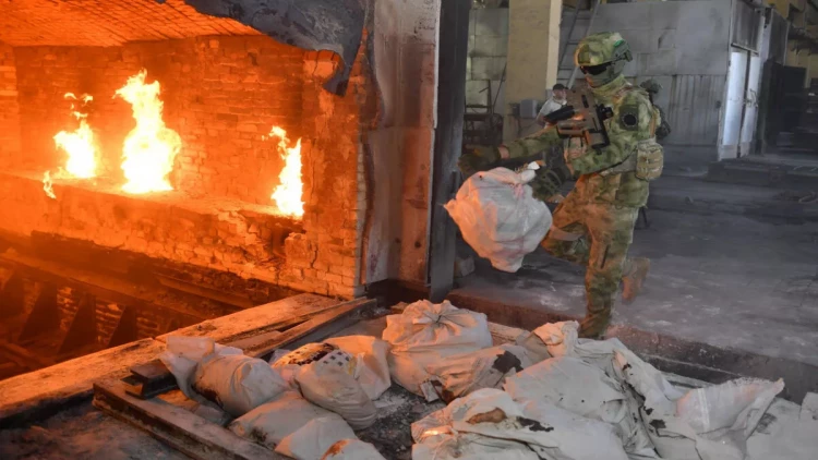 247 kiloqram narkotik məhv edildi - FOTO