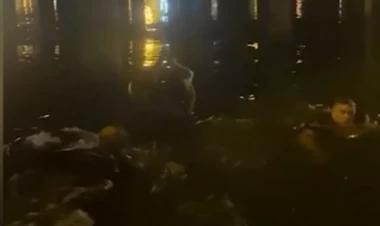 Bakı bulvarında dənizə yıxılan qadın xilas edildi - VİDEO