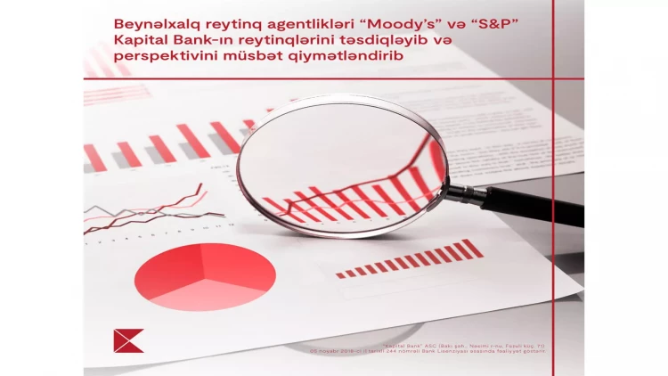 “Moody’s” və “S&P” Kapital Bank-ın reytinqlərini təsdiqləyib və bankın  perspektivini müsbət qiymətləndirib