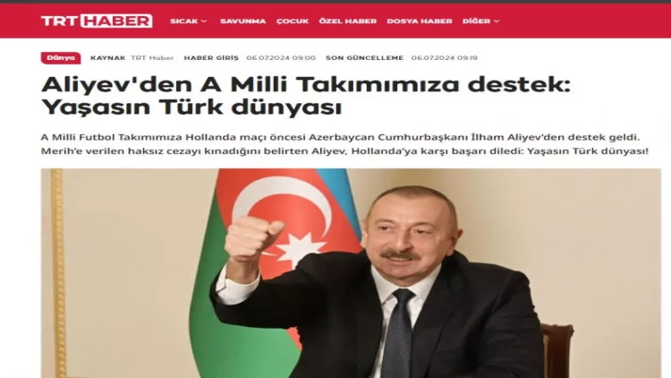 İlham Əliyevin Türkiyə yığmasına dəstəyi ölkə mediasının diqqət mərkəzində - FOTO